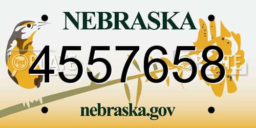 4557658 Nebraska License Plate