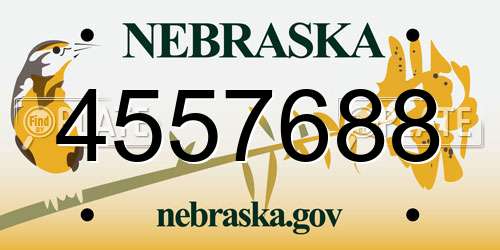 4557688 Nebraska License Plate