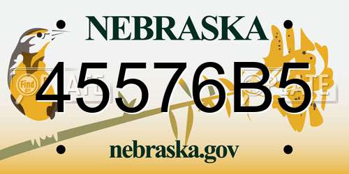 45576B5 Nebraska License Plate