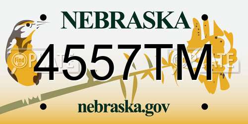 4557TM Nebraska License Plate