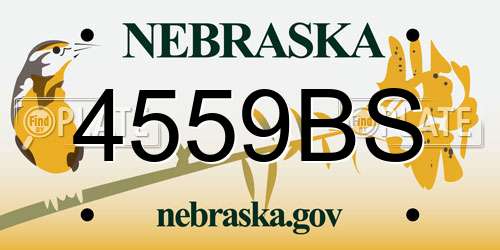 4559BS Nebraska License Plate