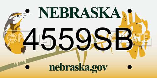 4559SB Nebraska License Plate