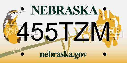 455TZM Nebraska License Plate