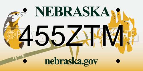 455ZTM Nebraska License Plate