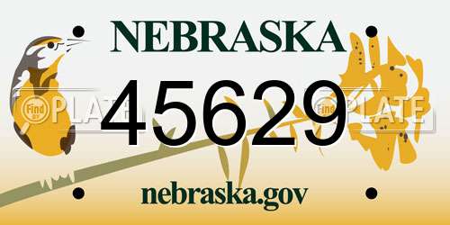 45629 Nebraska License Plate