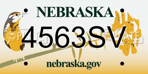 4563SV Nebraska License Plate