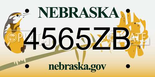 4565ZB Nebraska License Plate