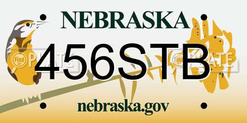 456STB Nebraska License Plate