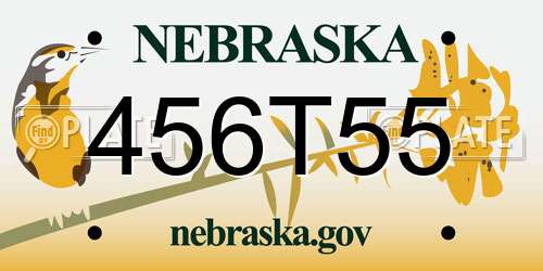 456T55 Nebraska License Plate