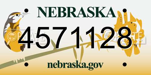 4571128 Nebraska License Plate