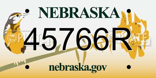 45766R Nebraska License Plate