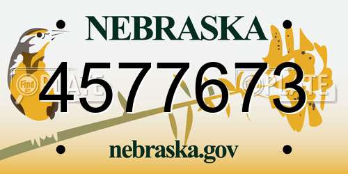 4577673 Nebraska License Plate