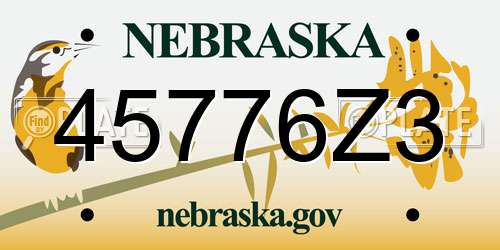 45776Z3 Nebraska License Plate