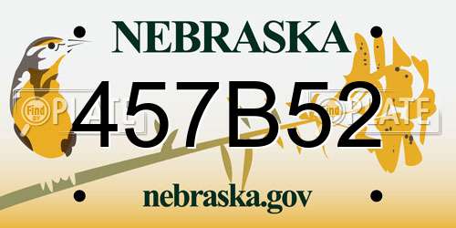 457B52 Nebraska License Plate