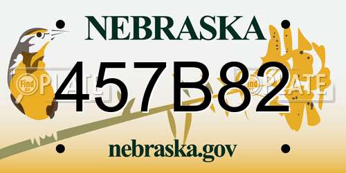 457B82 Nebraska License Plate
