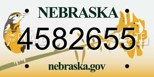 4582655 Nebraska License Plate