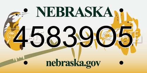 45839O5 Nebraska License Plate