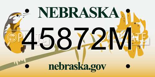 45872M Nebraska License Plate