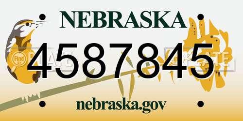 4587845 Nebraska License Plate