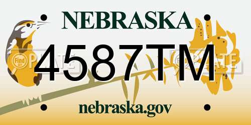 4587TM Nebraska License Plate