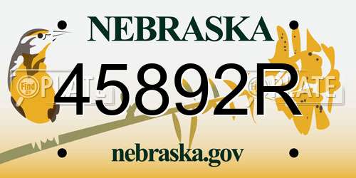 45892R Nebraska License Plate