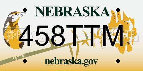 458TTM Nebraska License Plate