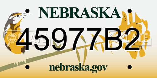 45977B2 Nebraska License Plate