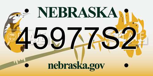 45977S2 Nebraska License Plate