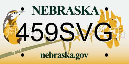 459SVG Nebraska License Plate
