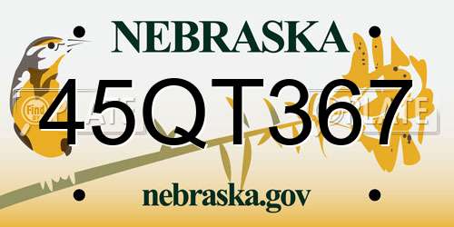 45QT367 Nebraska License Plate