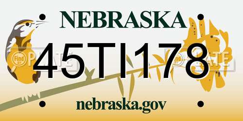 45TI178 Nebraska License Plate
