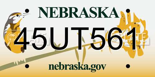 45UT561 Nebraska License Plate