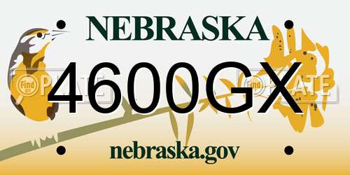 4600GX Nebraska License Plate