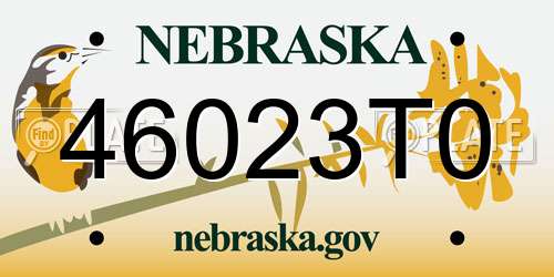 46023T0 Nebraska License Plate