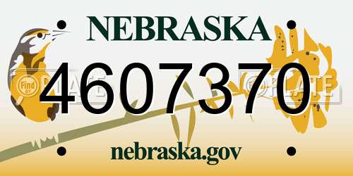 4607370 Nebraska License Plate