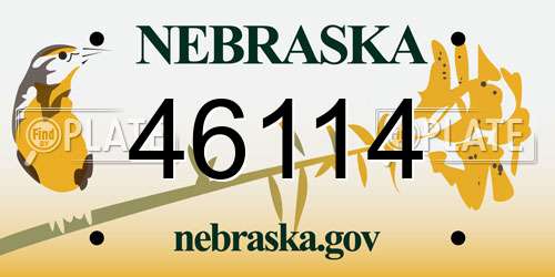 46114 Nebraska License Plate