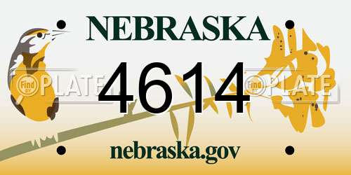 4614 Nebraska License Plate