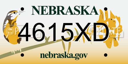 4615XD Nebraska License Plate