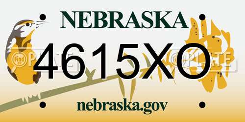 4615XO Nebraska License Plate