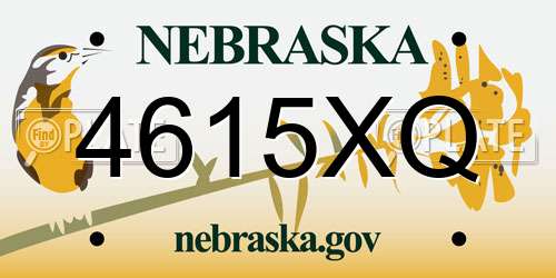 4615XQ Nebraska License Plate