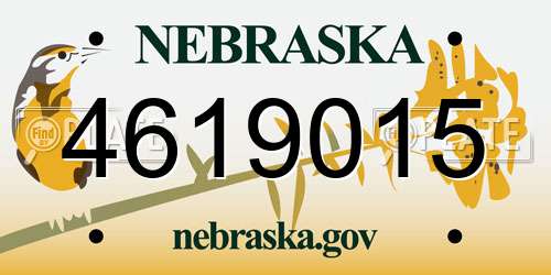 4619015 Nebraska License Plate
