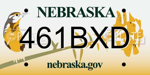 461BXD Nebraska License Plate
