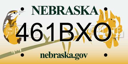 461BXO Nebraska License Plate