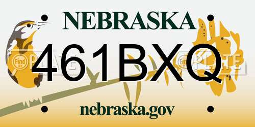 461BXQ Nebraska License Plate