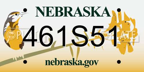 461S51 Nebraska License Plate