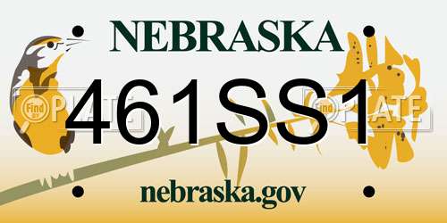 461SS1 Nebraska License Plate