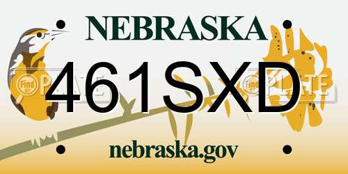 461SXD Nebraska License Plate