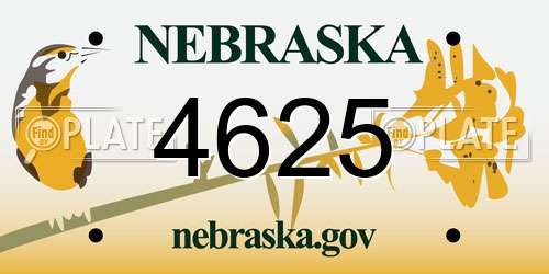 4625 Nebraska License Plate
