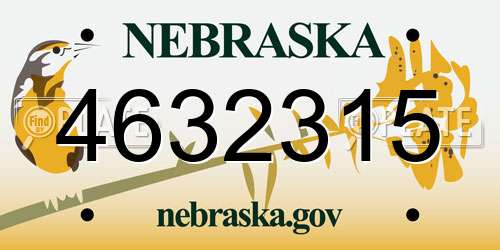 4632315 Nebraska License Plate