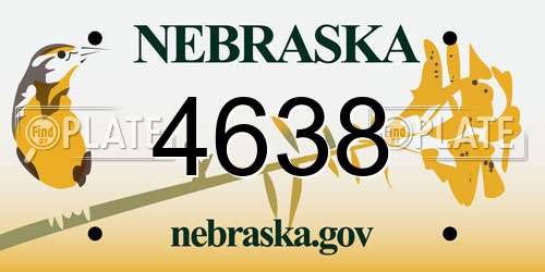 4638 Nebraska License Plate